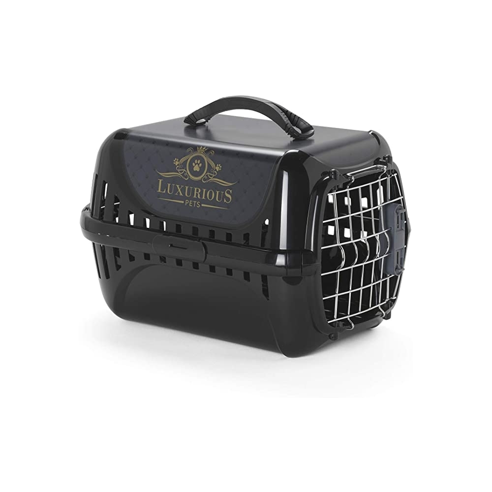 Moderna Luxurious Pets transportavimo dėžė/„boksas“, juodos sp.