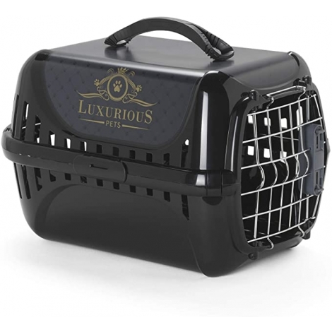 Moderna Luxurious Pets transportavimo dėžė/„boksas“, juodos sp.