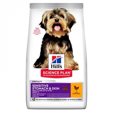 Hill's Science Plan Adult Small&Miniature Sensitive Stomach&Skin sausas maistas su vištiena šunims