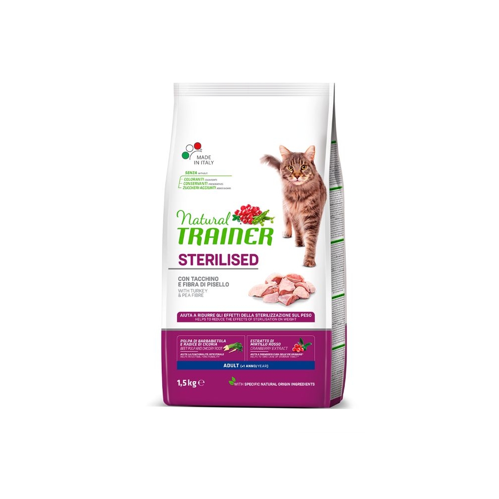 NATURAL TRAINER Cat Turkey Sterilizuotom Su Kalakutiena