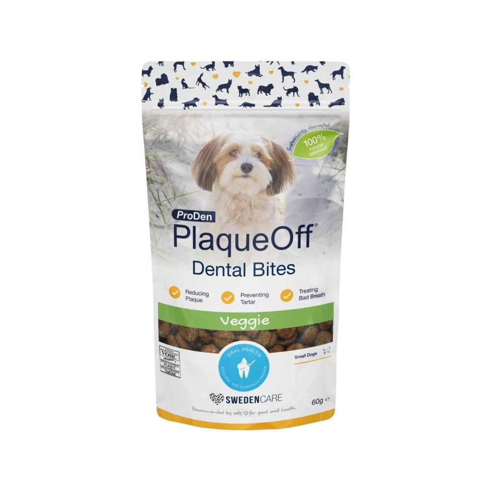 PlaqueOff Dental Bites – skanėstai burnos higienai šunims S 60 g
