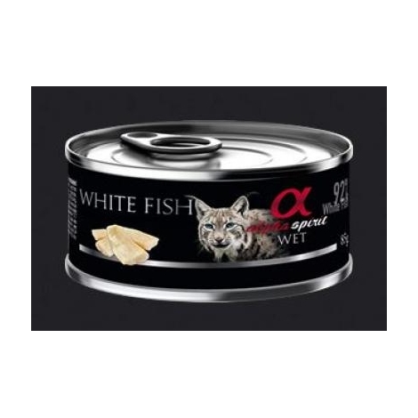 ALPHA SPIRIT konservai sterilizuotoms katėms su balta žuvimi 85g