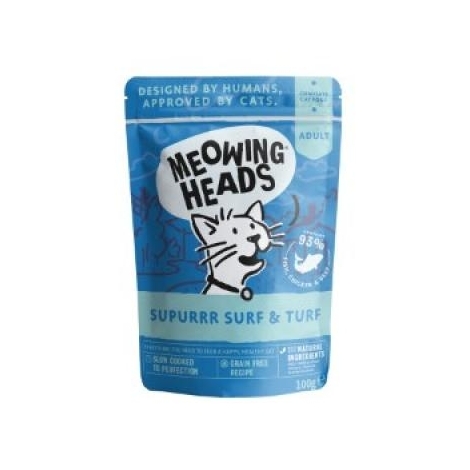 MEOWING HEADS Supurr Surf/Turf konservai katėms (žuvis/vištiena/jautiena) 100g