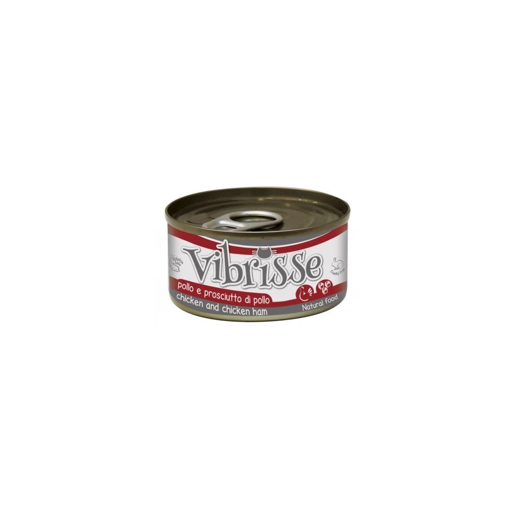 VIBRISSE konservai katėms vištiena/vištienos kumpis padaže 70g