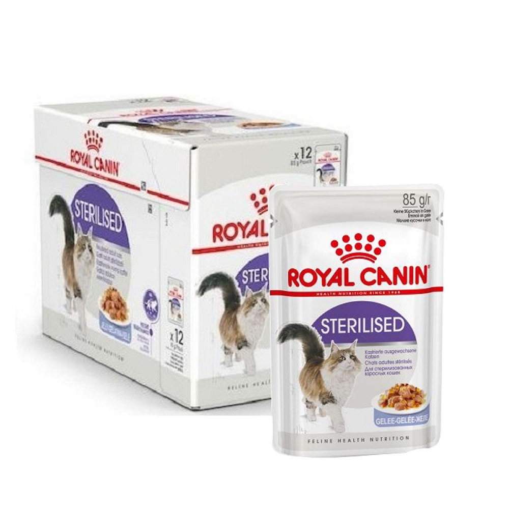 Royal Canin Sterilised šlapias ėdalas (gabaliukai drebučiuose) (85g. x 12pak.)